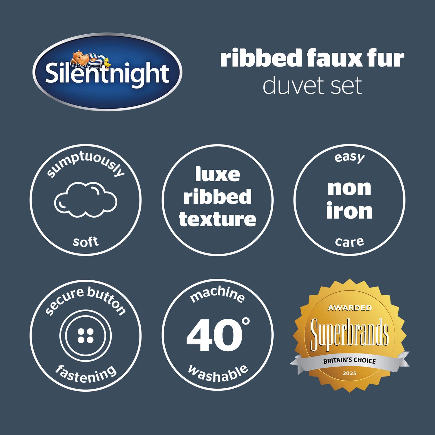 Silentnight Faux Fur Berry Reversible Duvet Set