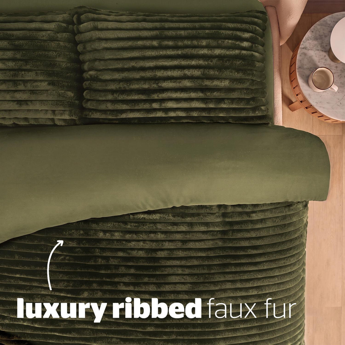 Silentnight Faux Fur Moss Duvet Set