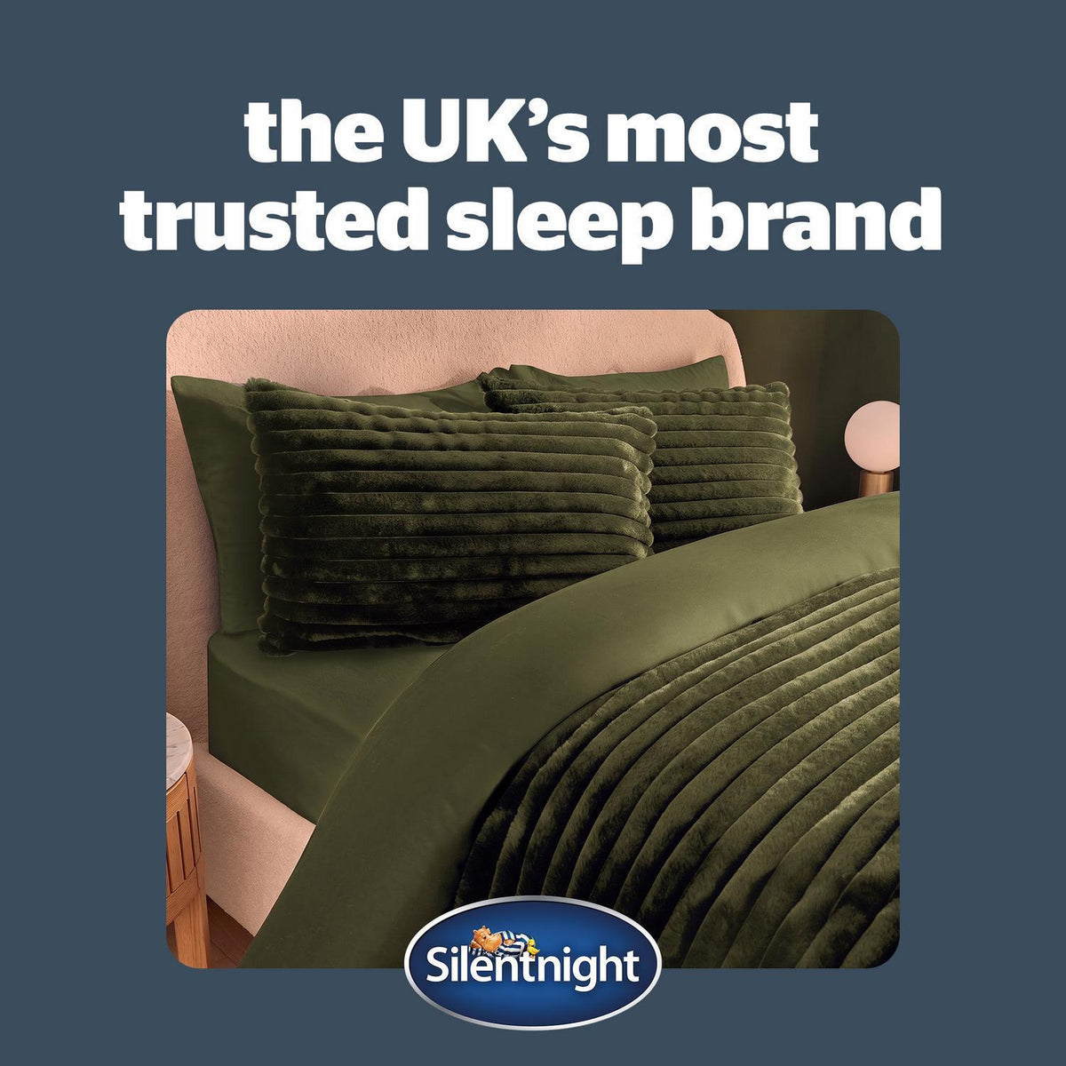 Silentnight Faux Fur Moss Duvet Set