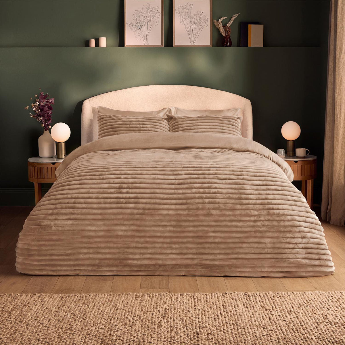 Silentnight Faux Fur Natural Duvet Set