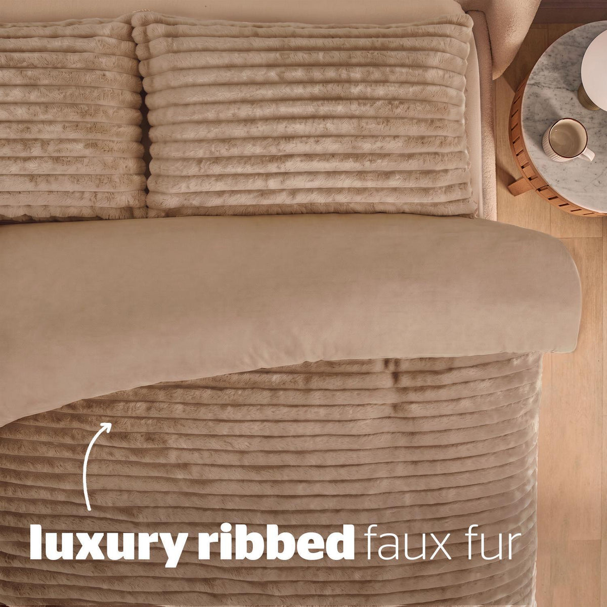 Silentnight Faux Fur Natural Duvet Set