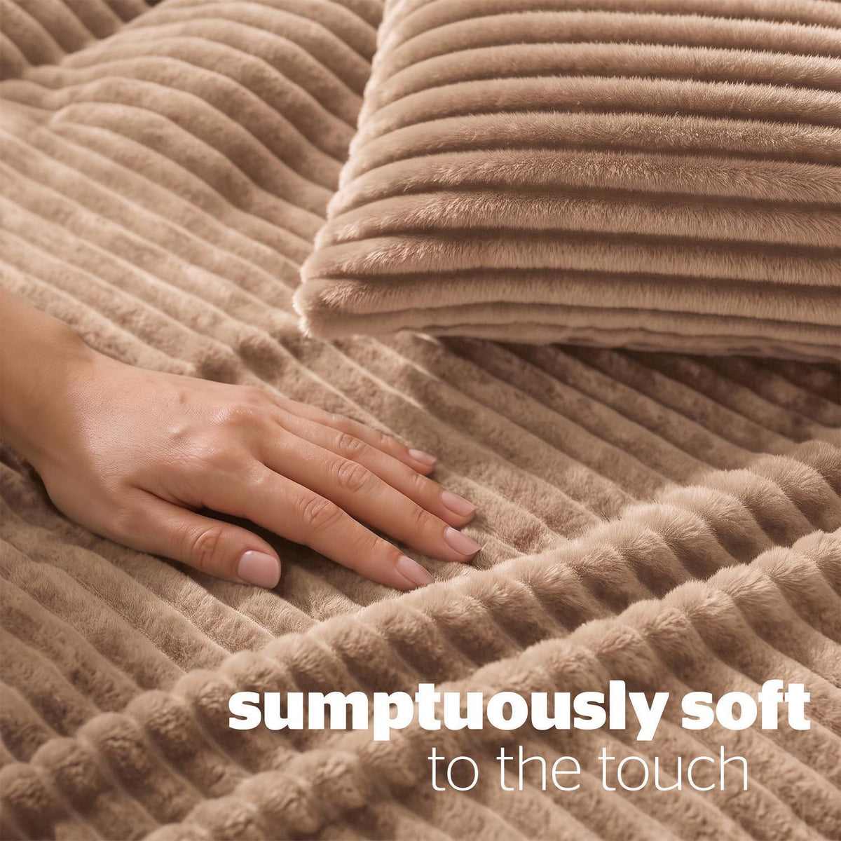 Silentnight Faux Fur Natural Duvet Set