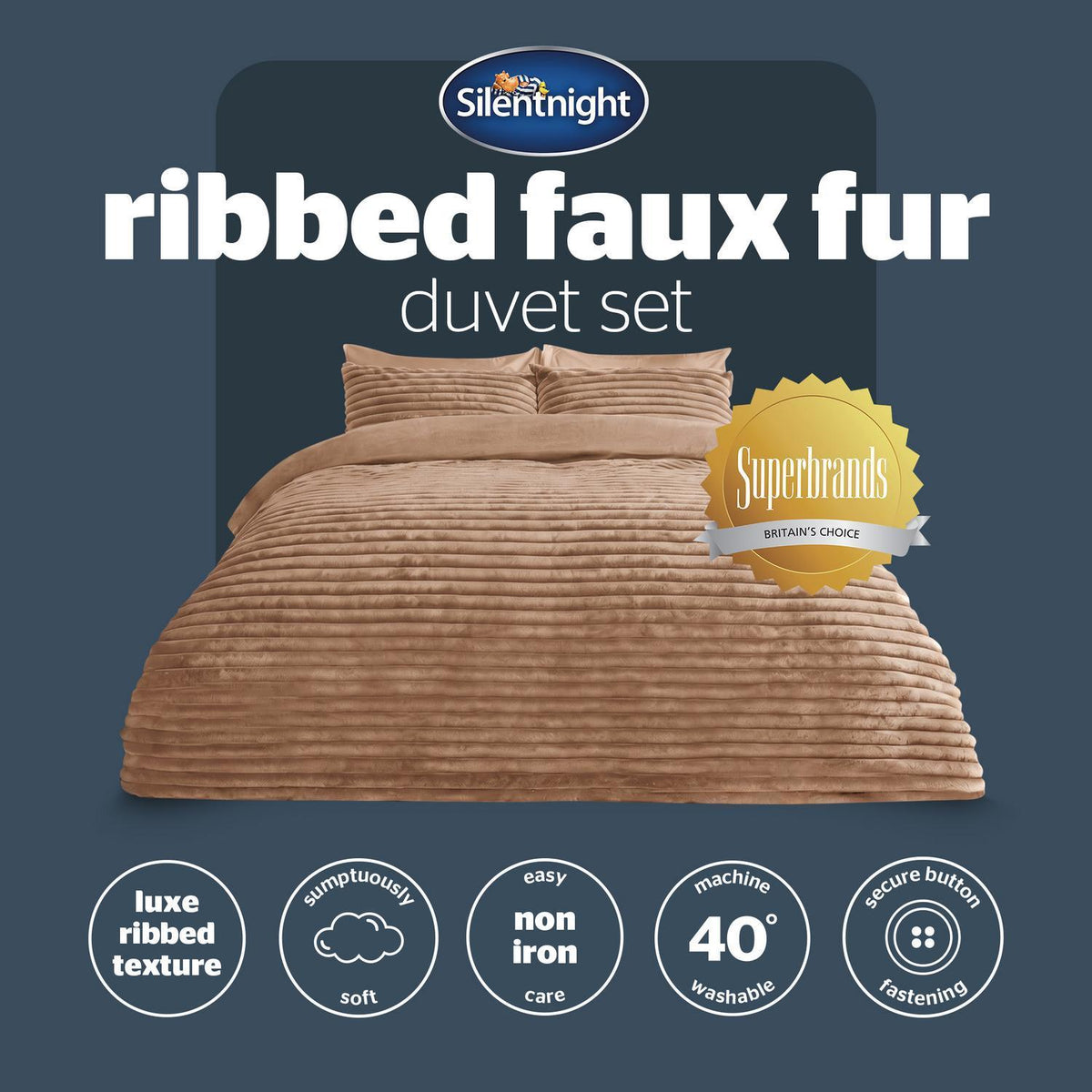 Silentnight Faux Fur Natural Duvet Set