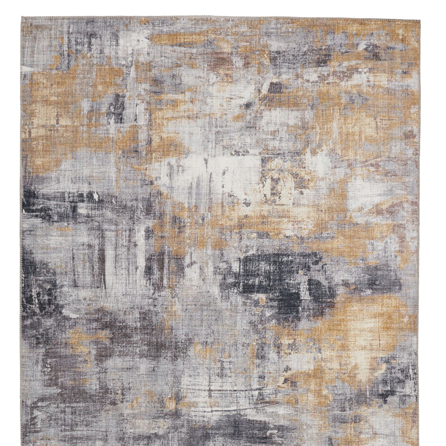 Rio G4719 Grey and Yellow Lightweight Abstract Rug
