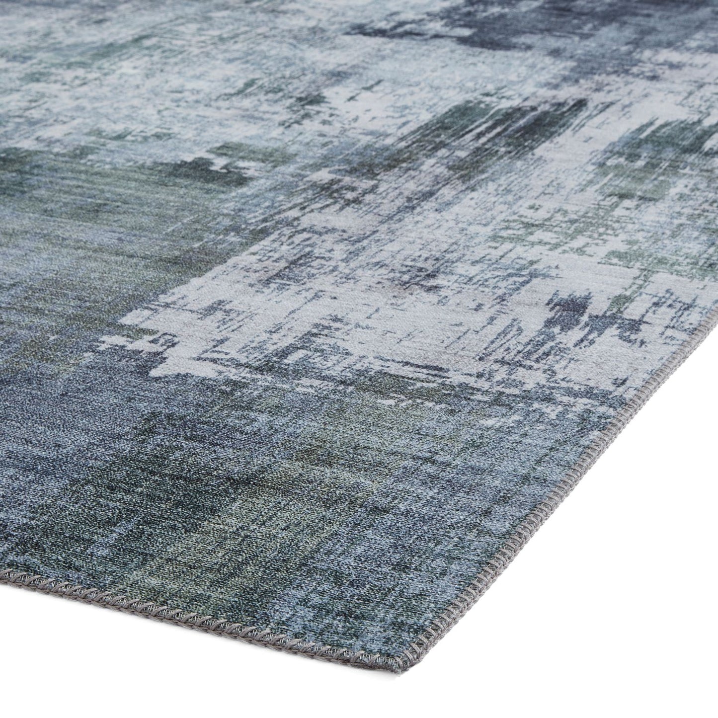 Rio G5536 Grey and Green Modern Abstract Rug