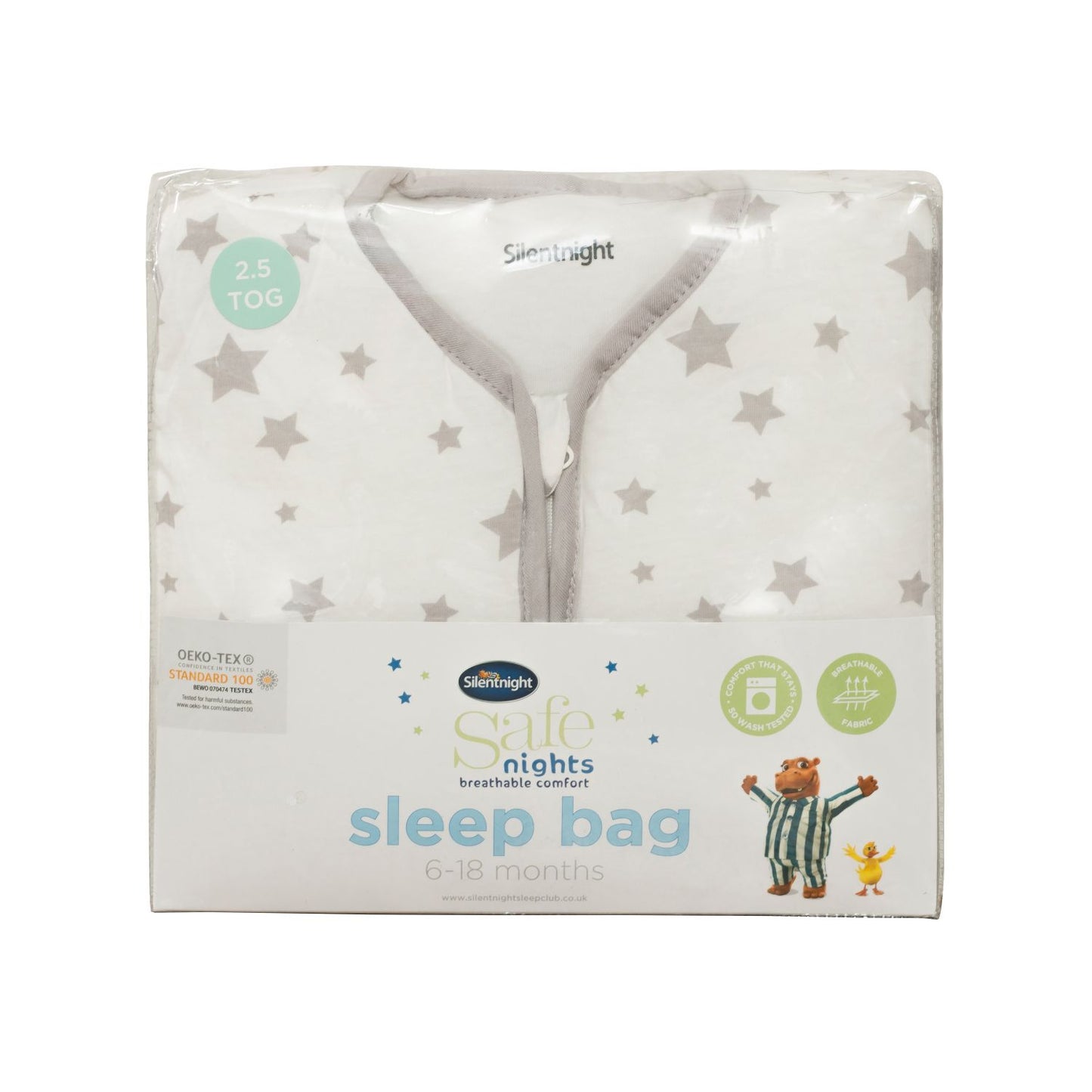 Silentnight Safe Nights Grey Baby 2.5 Tog Sleeping Bag