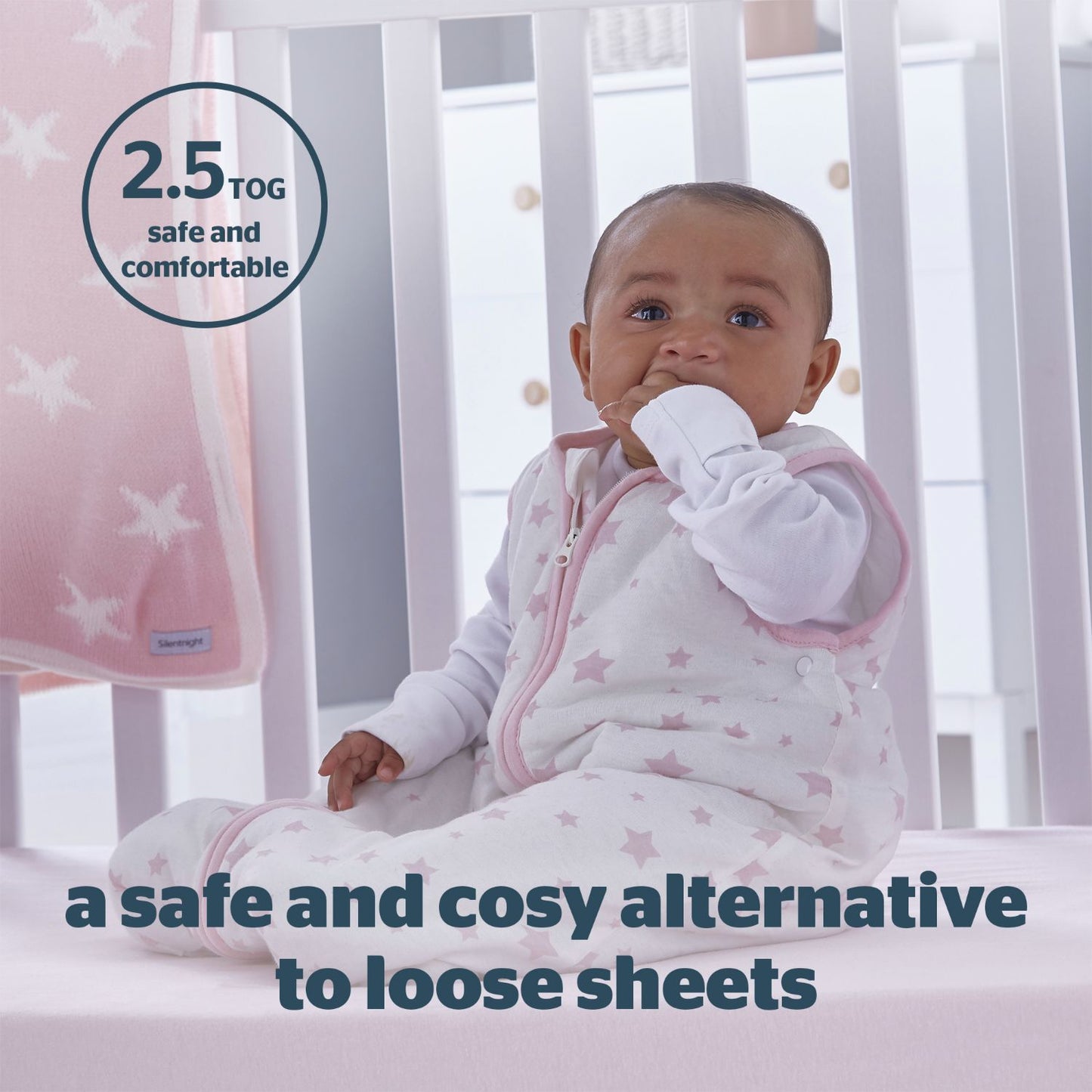Silentnight Safe Nights Pink Baby 2.5 Tog Sleeping Bag