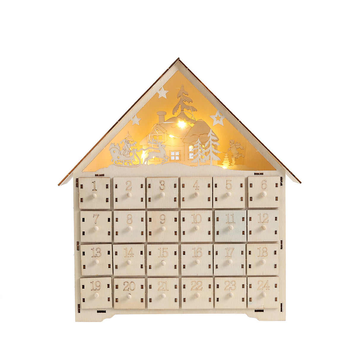 DIY Christmas Deer Advent Calendar with Lights