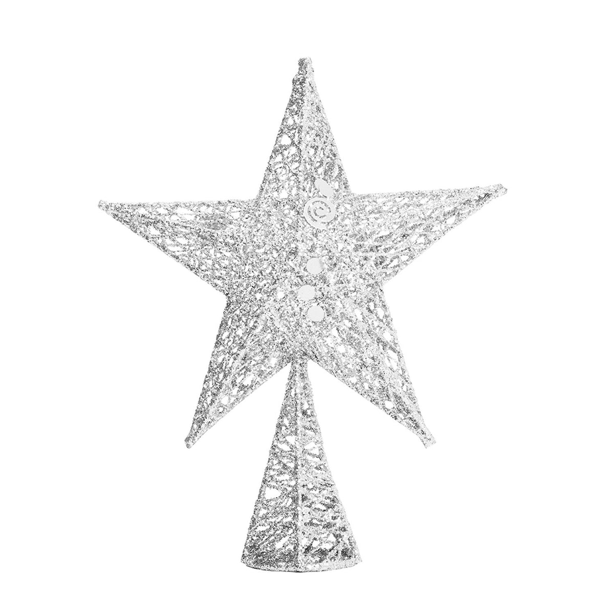 Silver Sequin Star Christmas Tree Topper 40cm