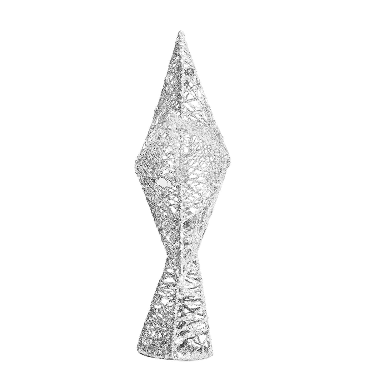 Silver Sequin Star Christmas Tree Topper 40cm