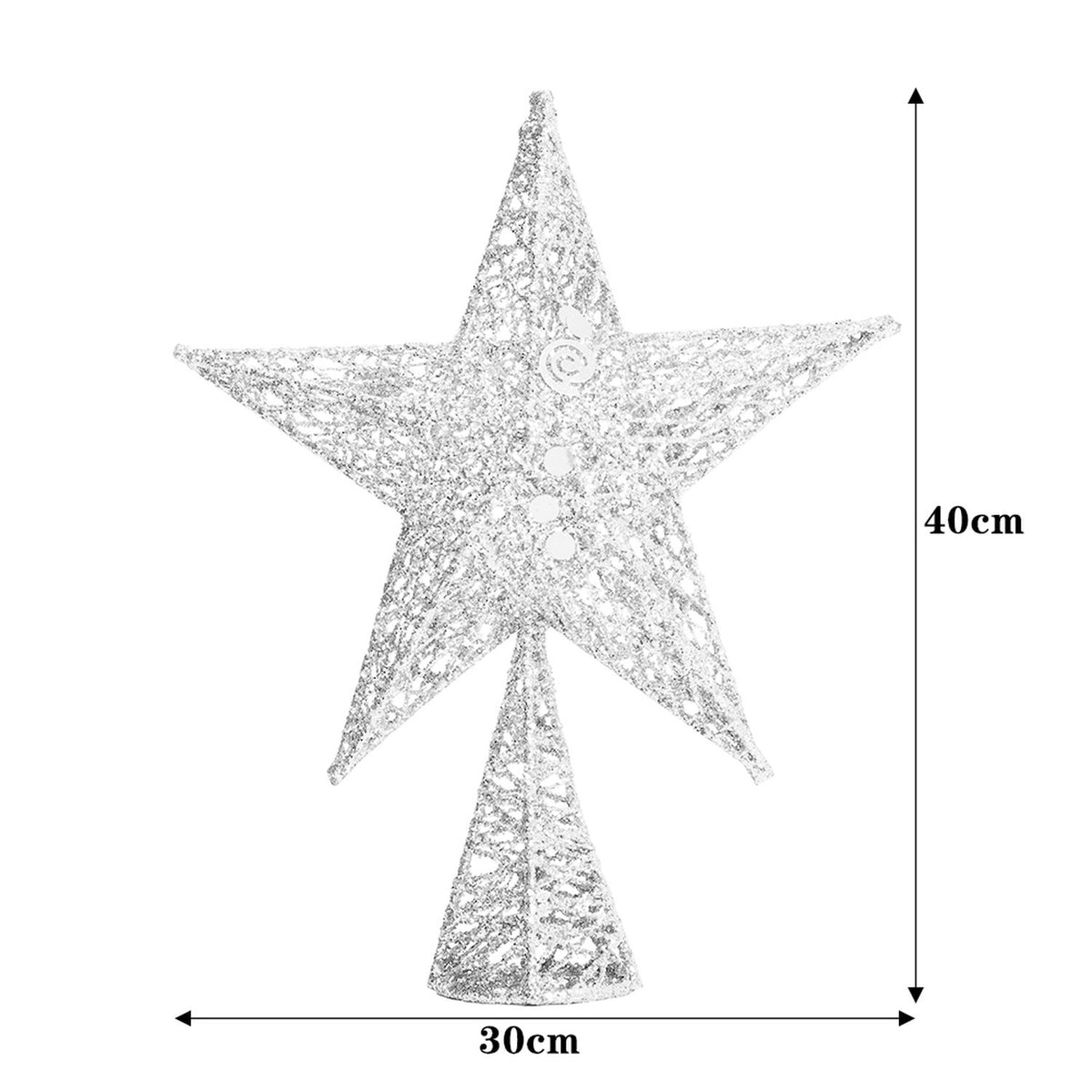 Silver Sequin Star Christmas Tree Topper 40cm