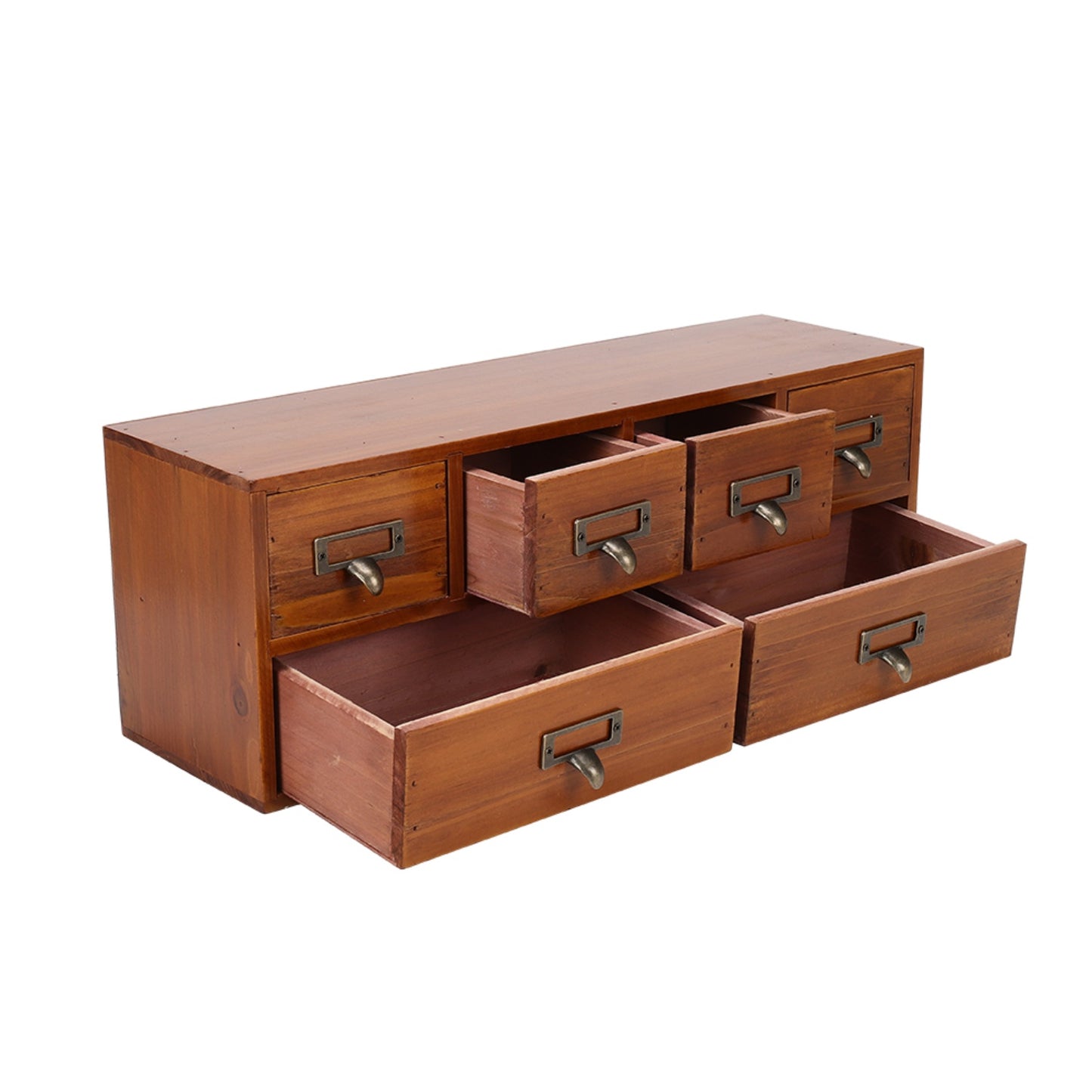 6-Drawer Retro Wooden Desktop Storage Organiser