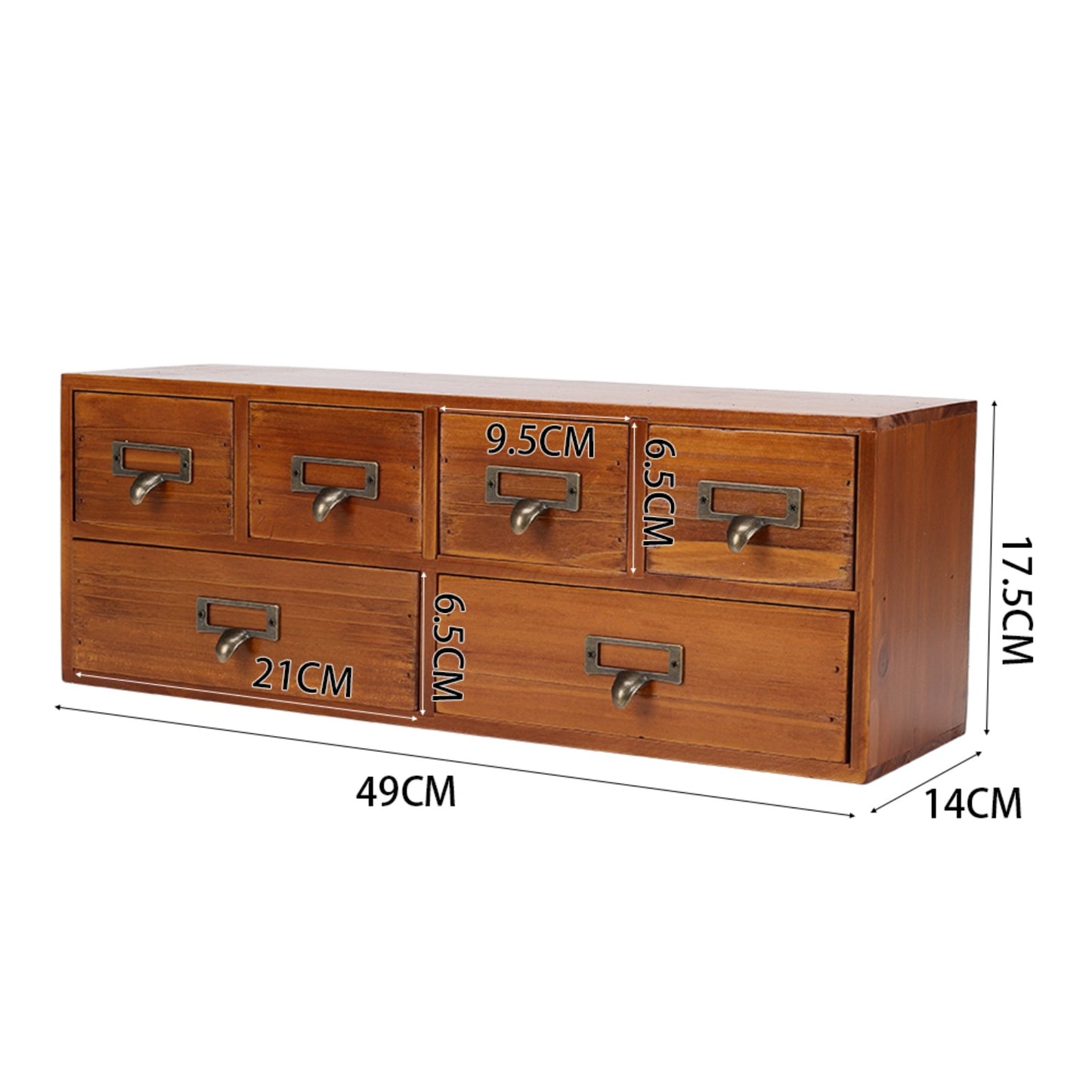 6-Drawer Retro Wooden Desktop Storage Organiser