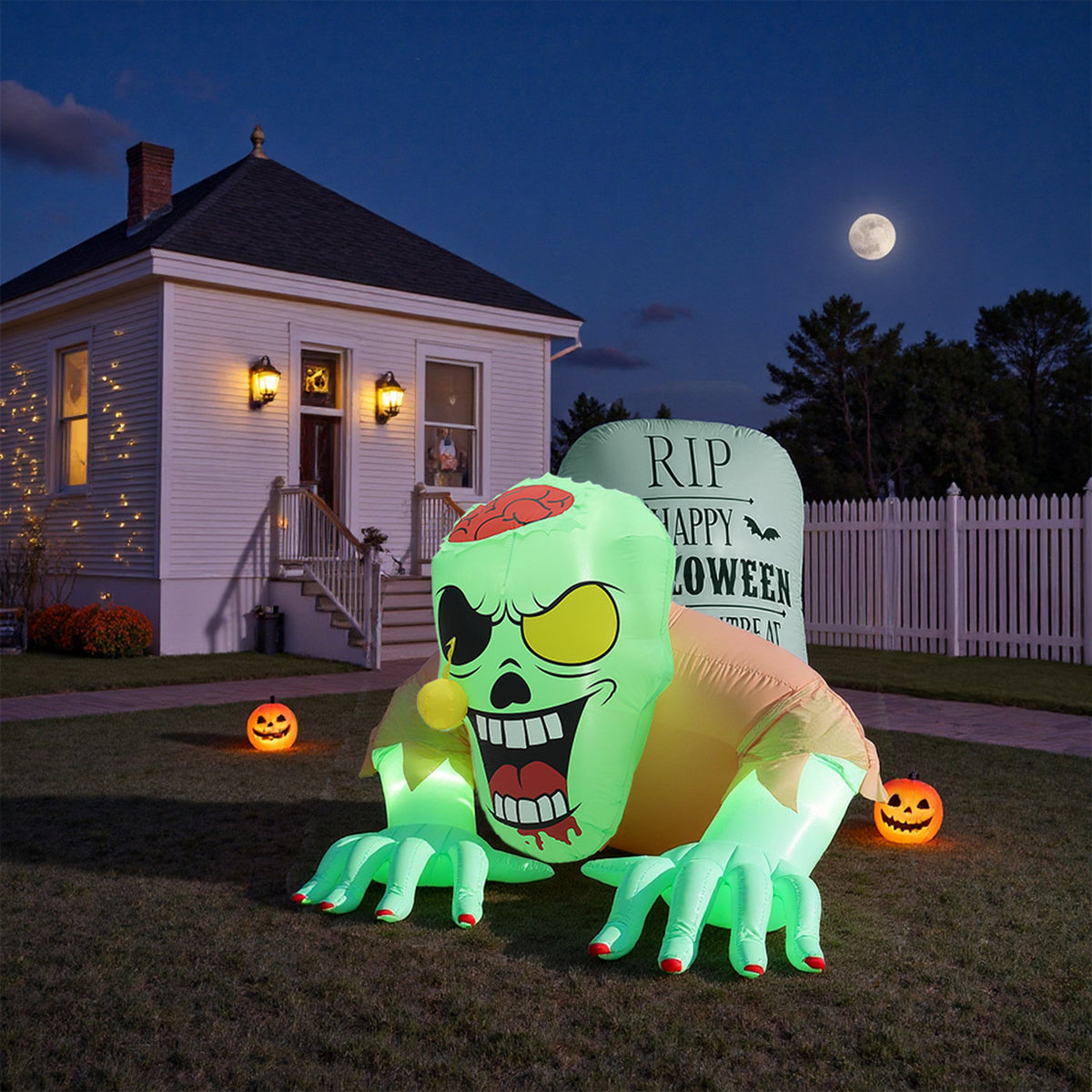 Inflatable Halloween LED Zombie Tombstone 4.9ft