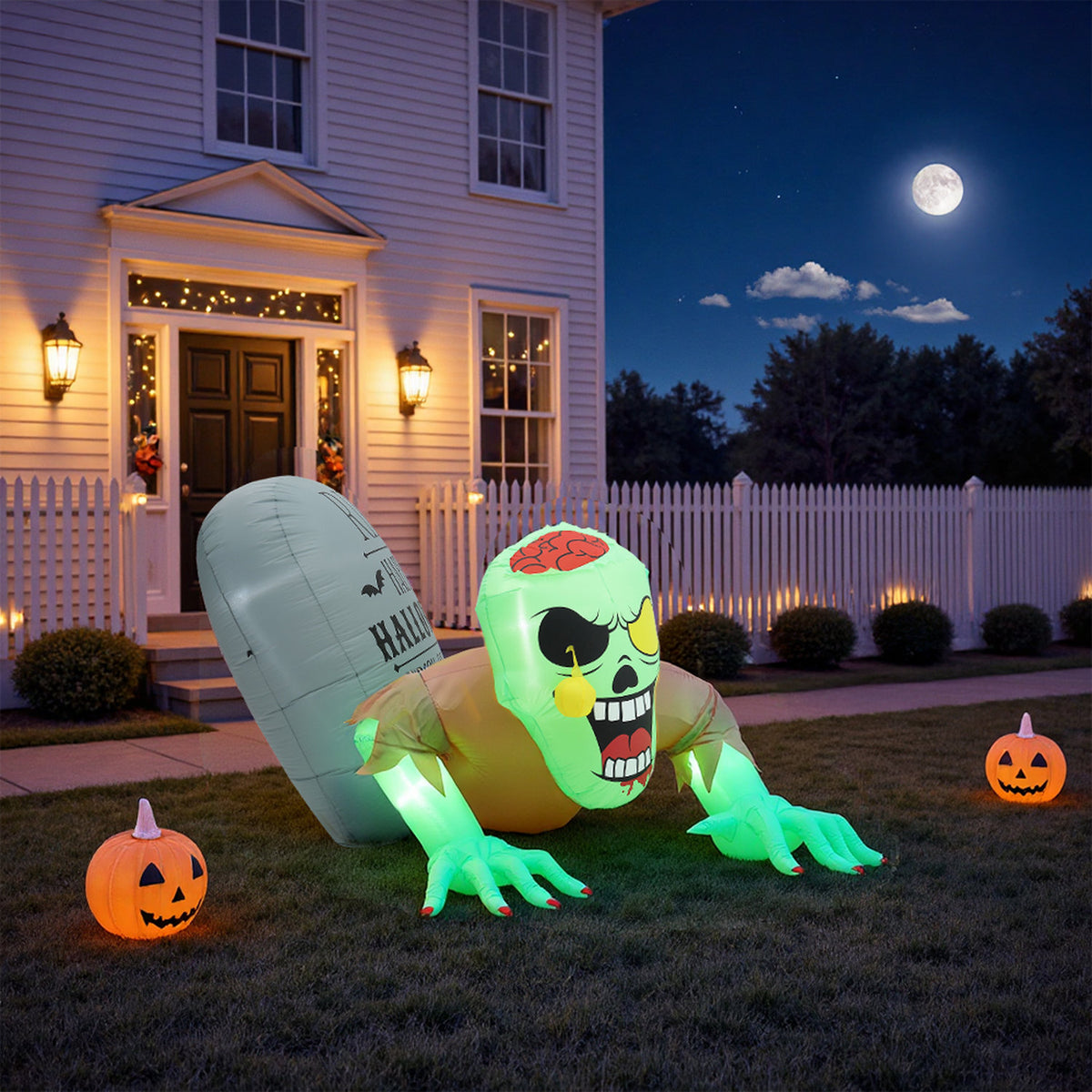 Inflatable Halloween LED Zombie Tombstone 4.9ft