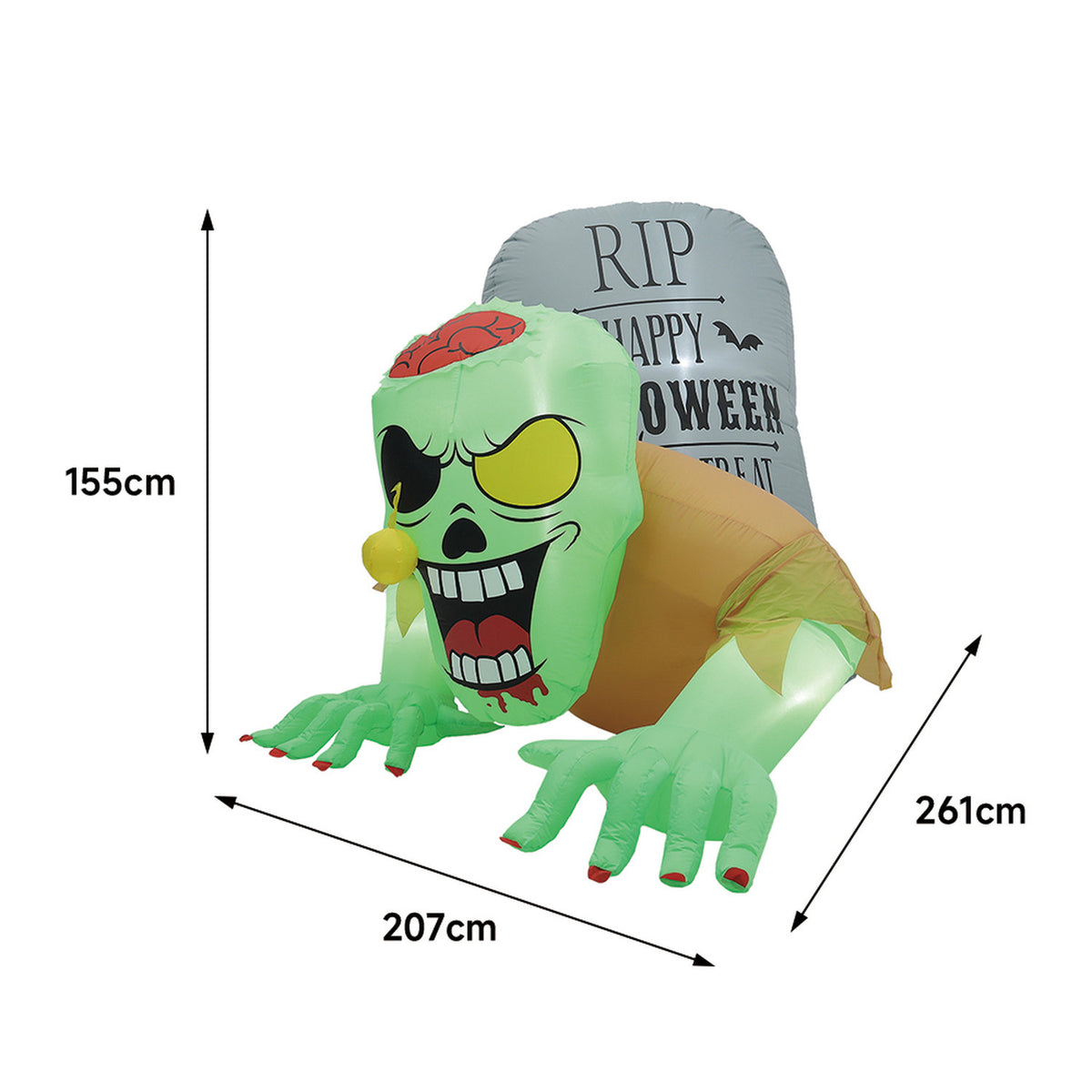 Inflatable Halloween LED Zombie Tombstone 4.9ft