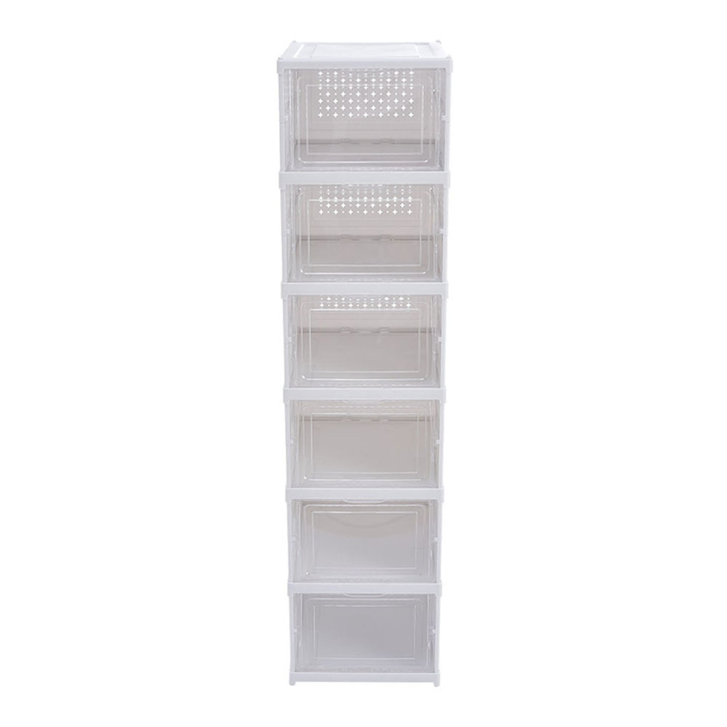 Foldable Shoe Storage 6-Tier White Box Unit