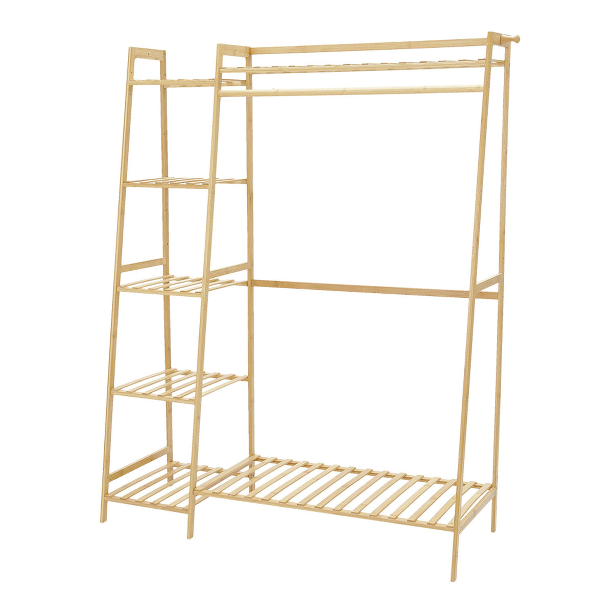 7-Tier Natural Bamboo Clothes Rack