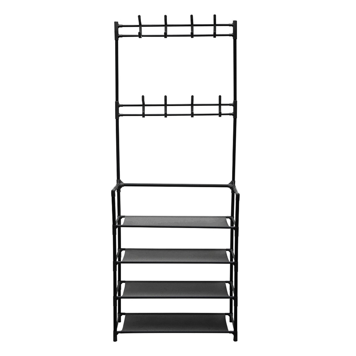 Hallway 4 Tier Shoe Rack with Coat Hanger