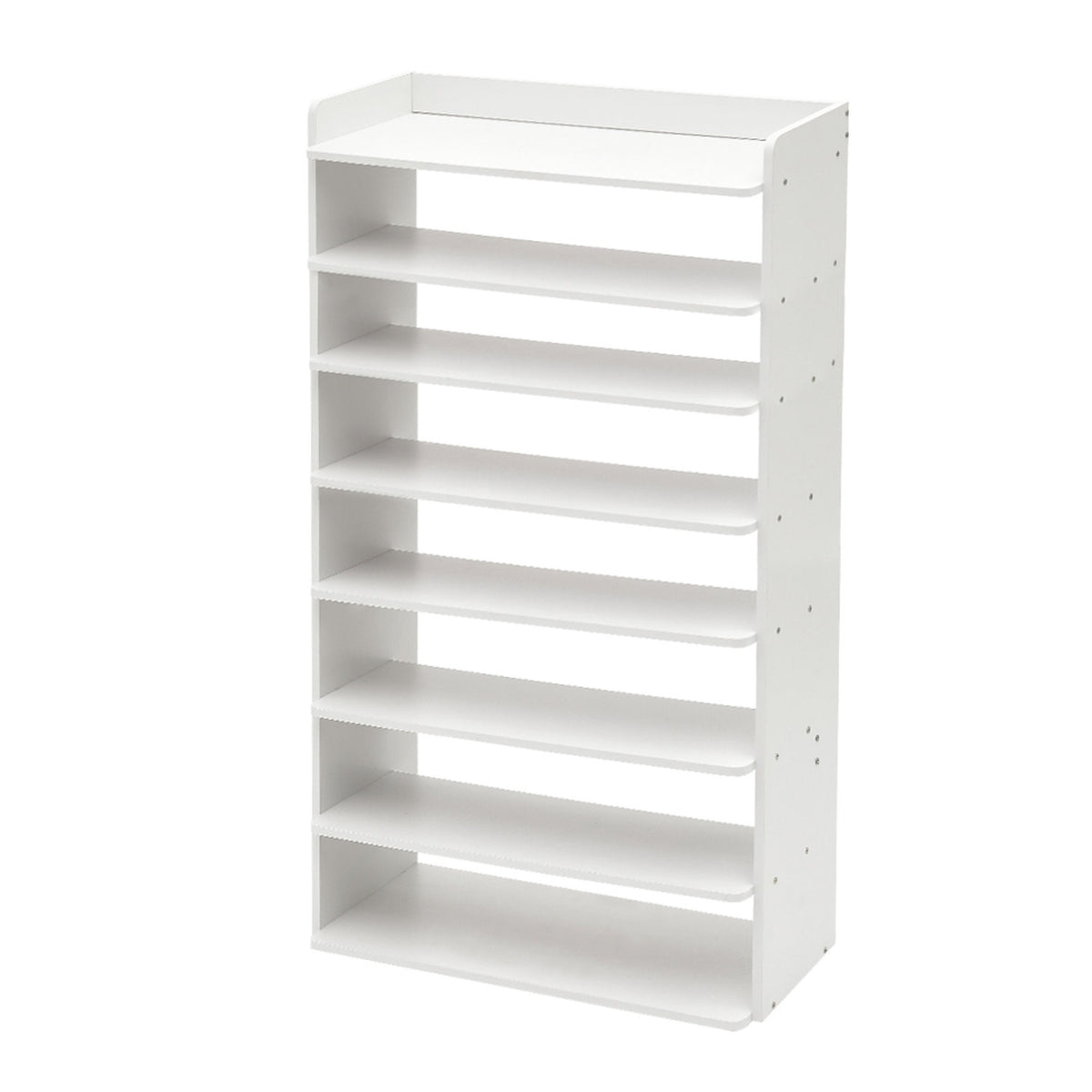 8-Tier White Wooden Shoe Rack