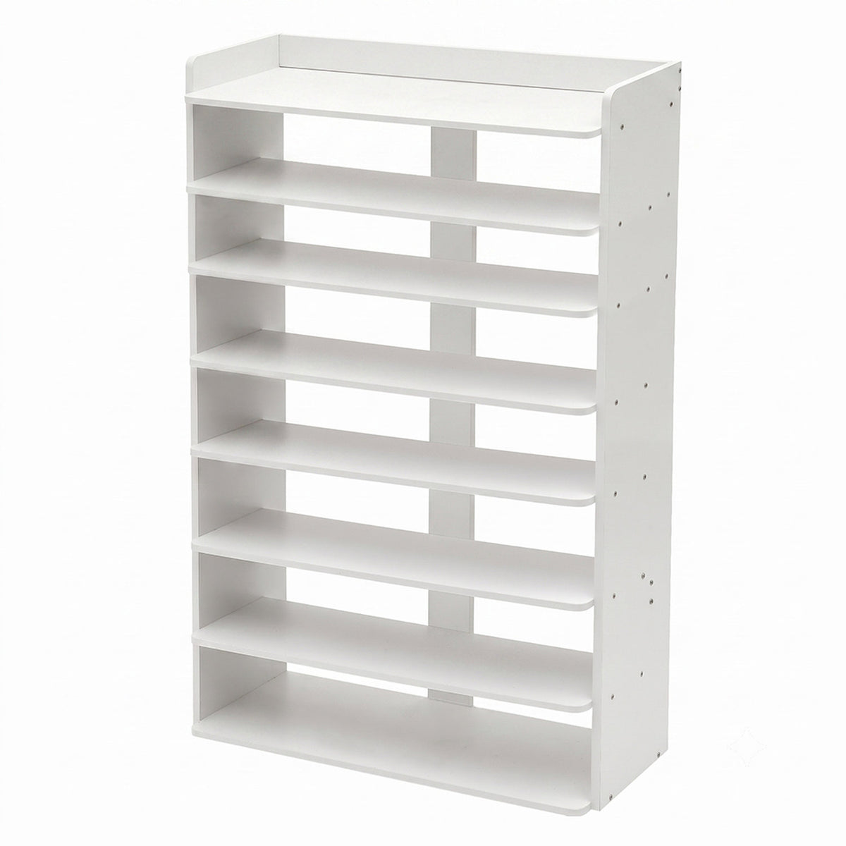 8-Tier White Wooden Shoe Rack