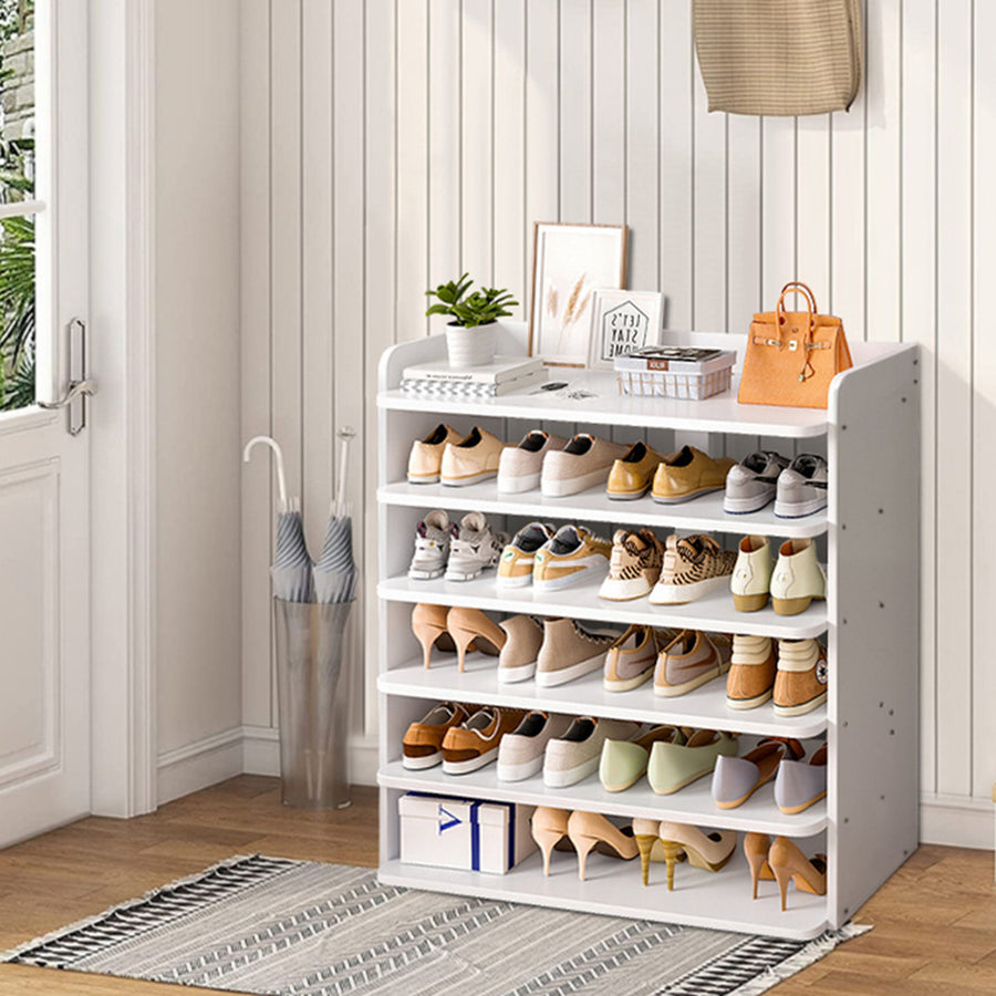Wooden 6 Tier Shoe Rack White