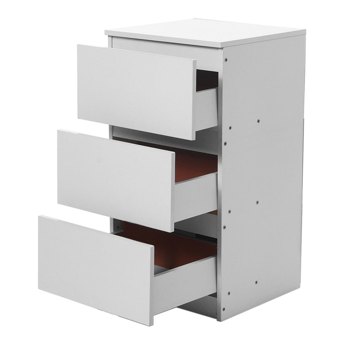 Bedside Table 3 Drawer Warm White
