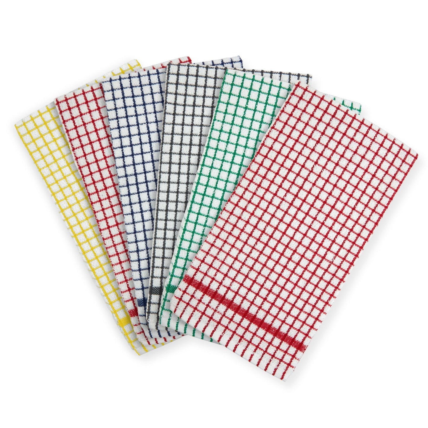 Quick Dry Checked Tea Towels (Pack of 6)