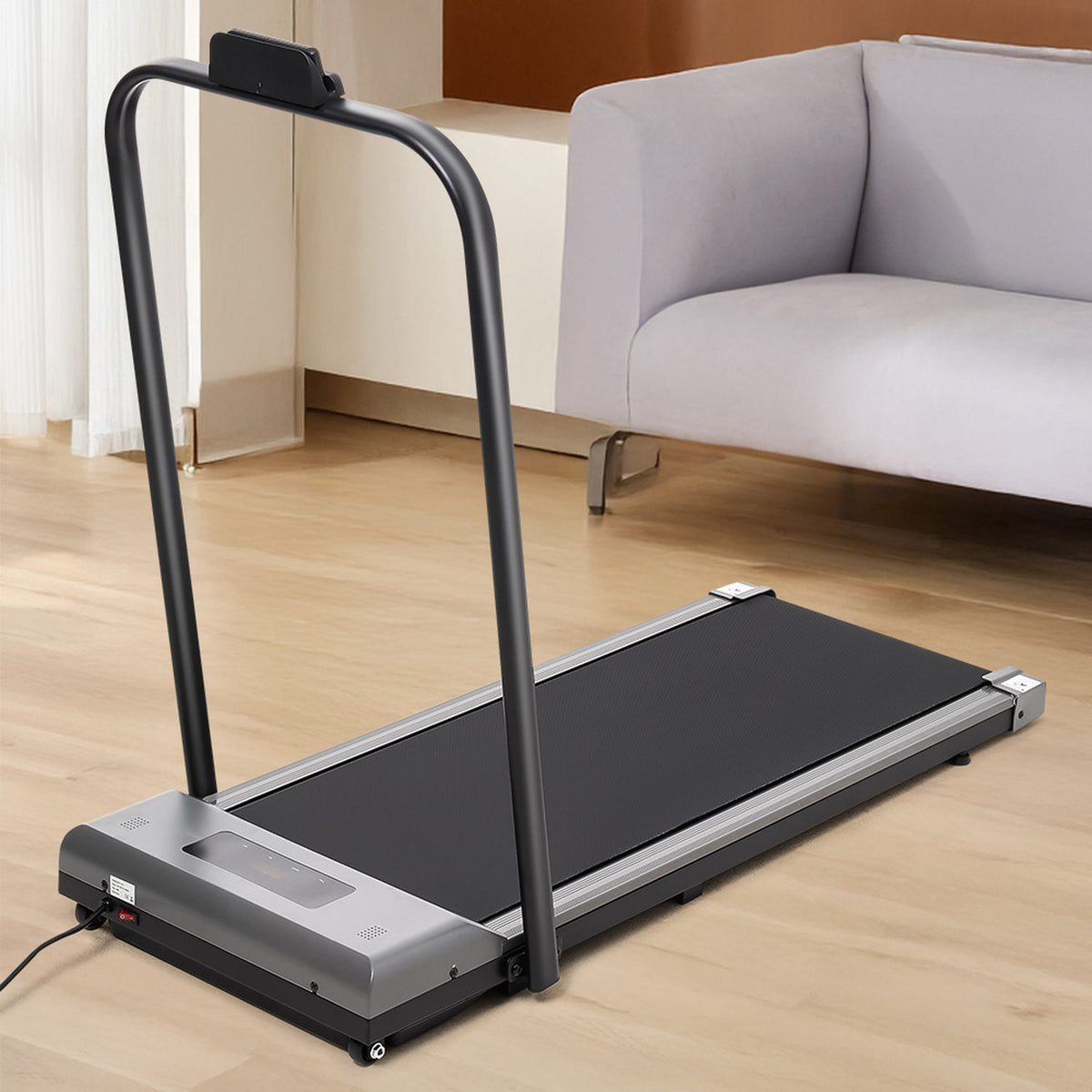 Foldable Indoor Silver Grey Electric Treadmill