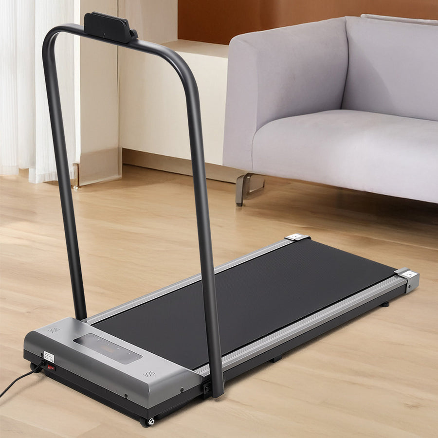 Foldable Indoor Silver Grey Electric Treadmill