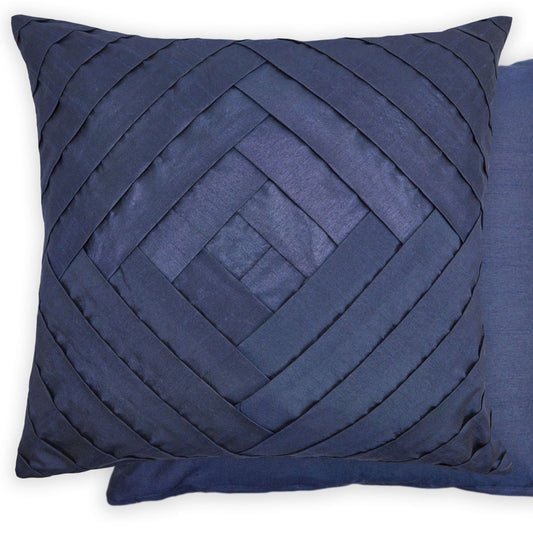 Serenity Navy Blue Pleated Cushion Cover Pair