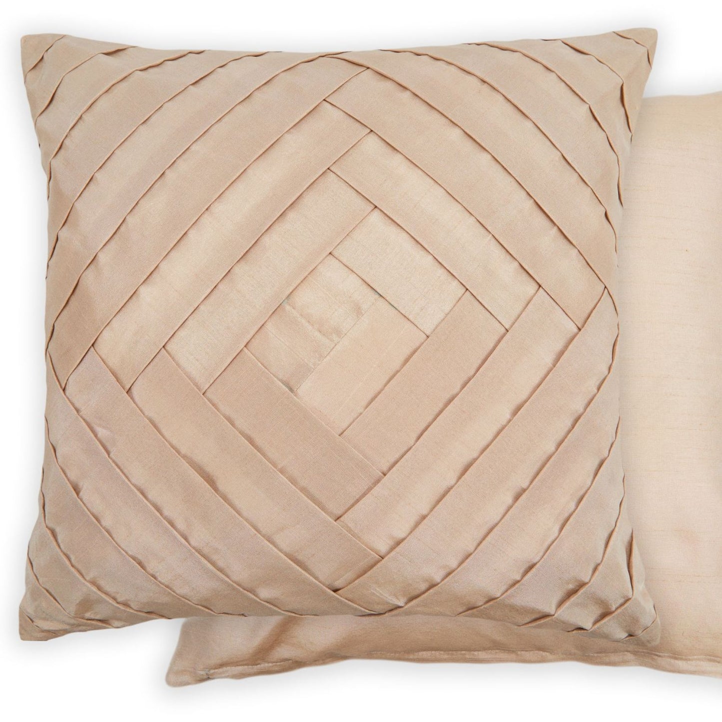 Serenity Taupe Pleated Cushion Cover Pair