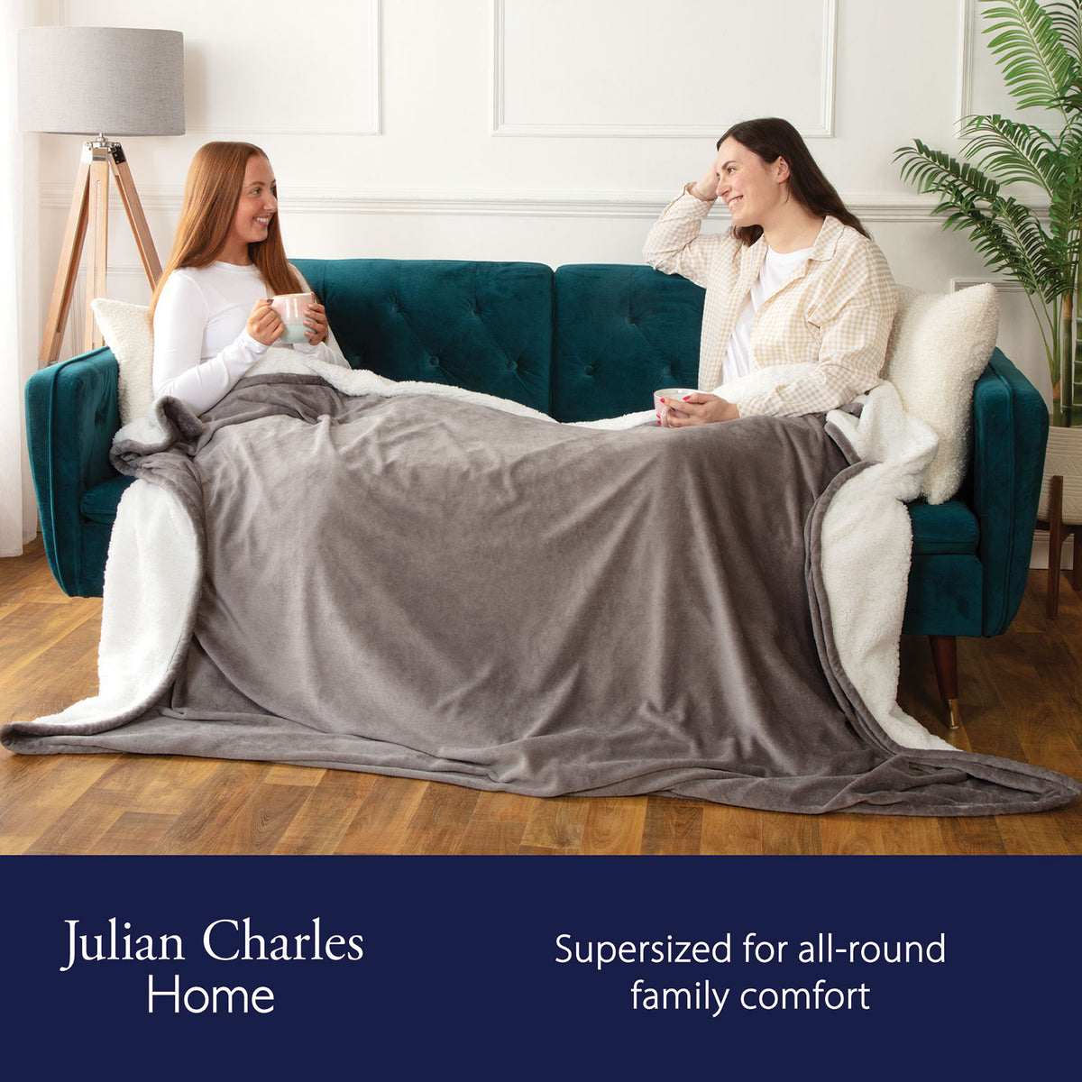 Self Heating Charcoal Fleece Throw Blanket
