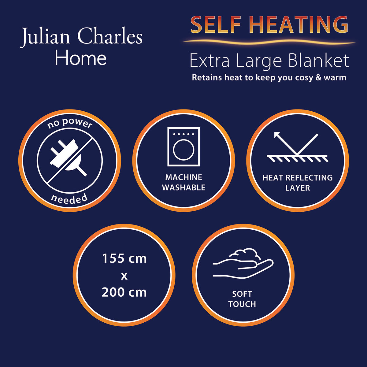 Self Heating Natural Fleece Throw Blanket