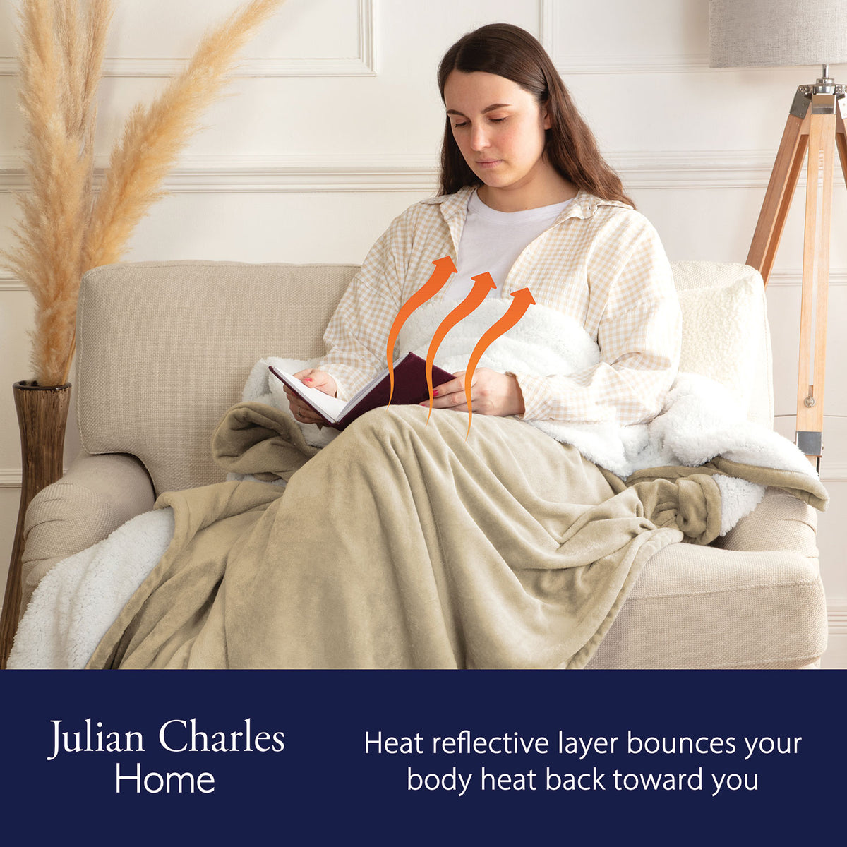 Self Heating Natural Fleece Throw Blanket