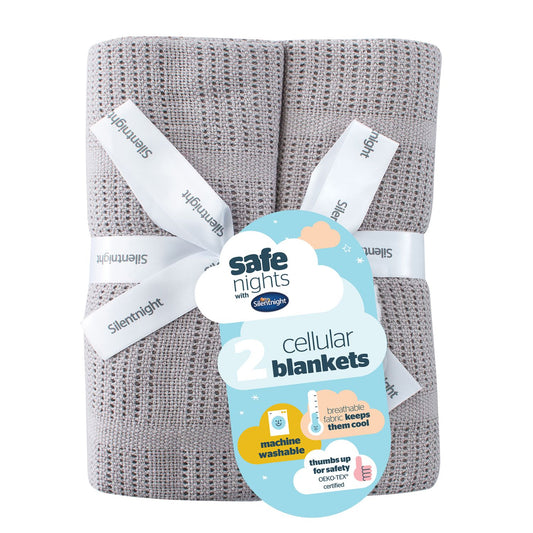 Silentnight Safe Nights Grey Cellular Blanket (2 Pack)