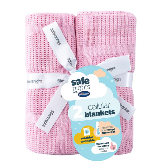 Silentnight Safe Nights Pink Cellular Blanket (2 Pack)