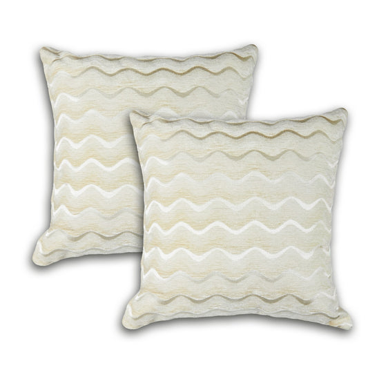 Sinead Cream Satin Chenille Cushion Cover Pair