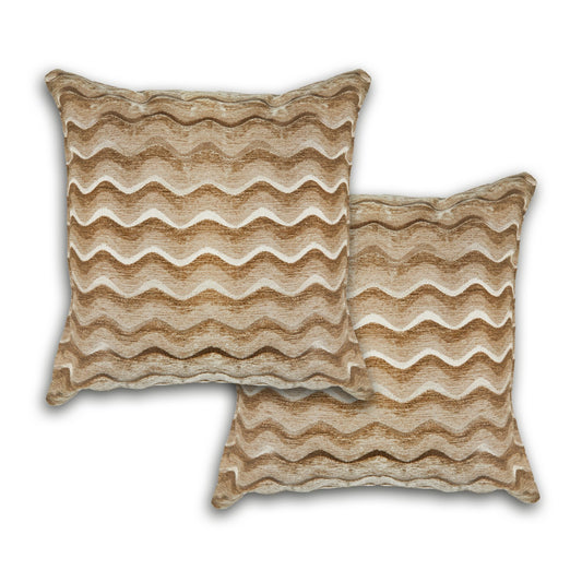 Sinead Gold Satin Chenille Cushion Cover Pair