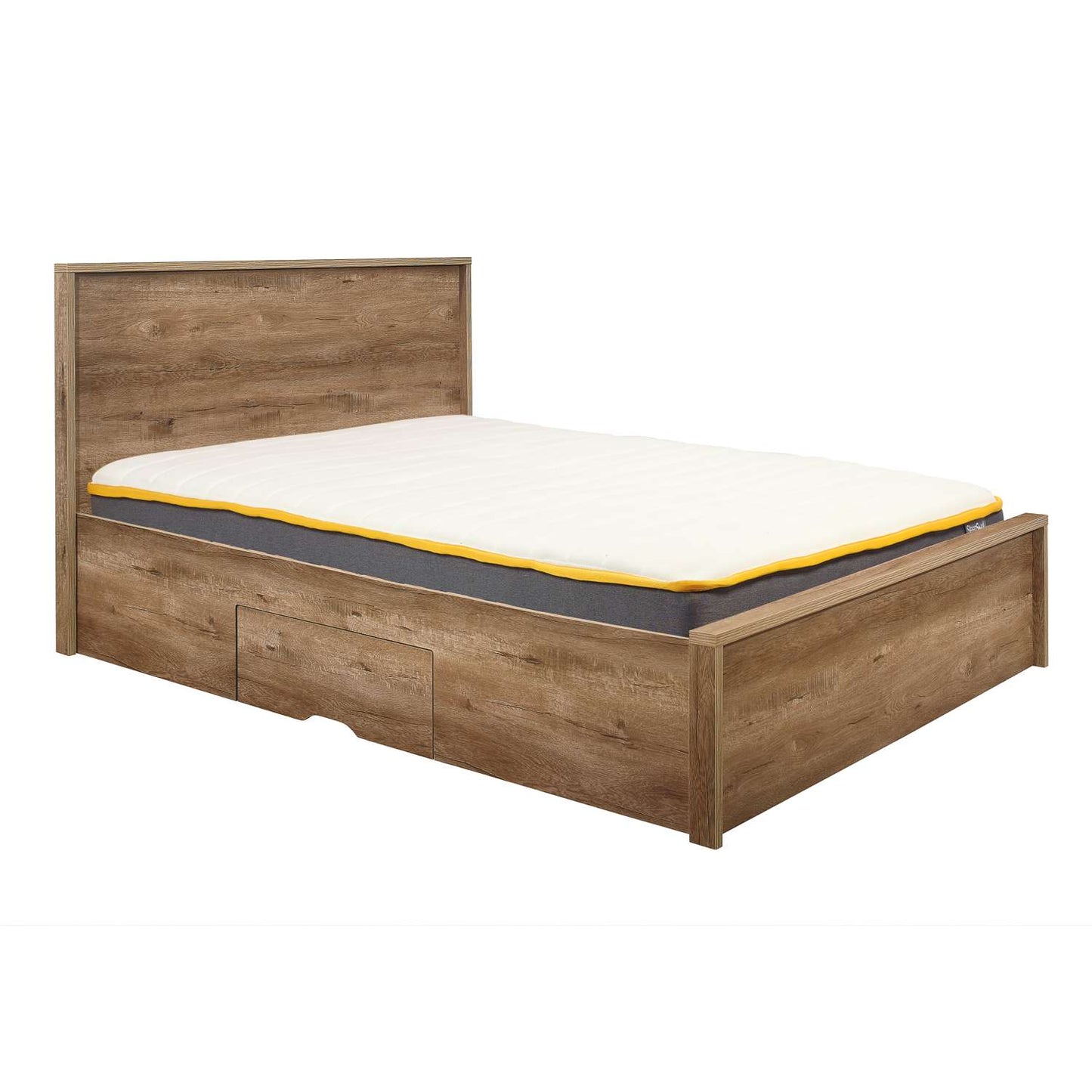 Stockwell 2 Draw Rustic Oak Bed Frame
