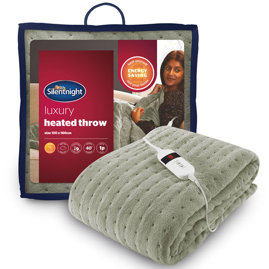 Silentnight Sage Green Comfort Control Luxury Heated Throw