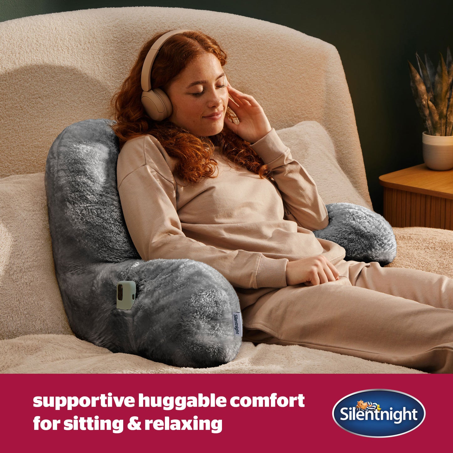 Silentnight Grey Cosy Cuddle Cushion