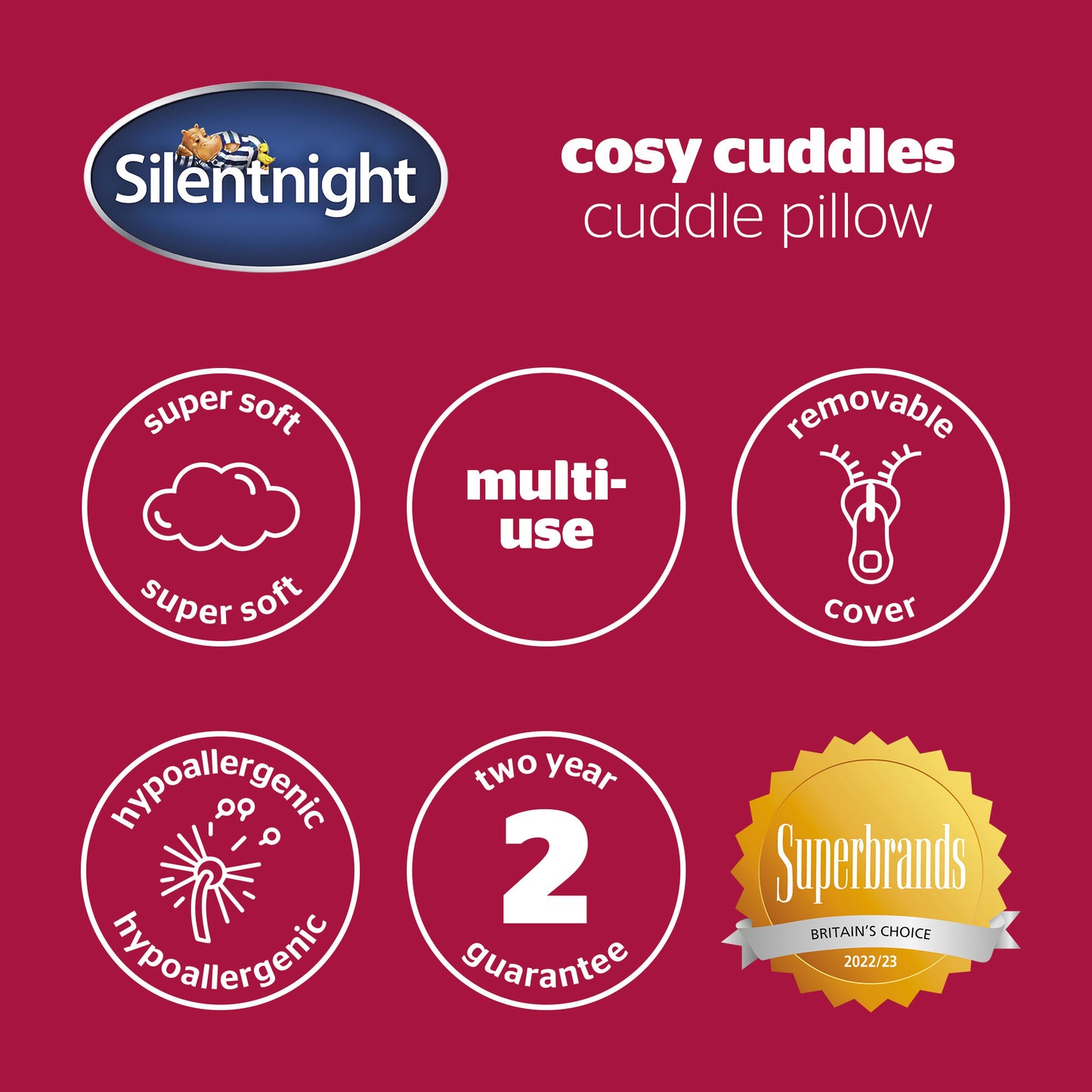 Silentnight Grey Cosy Cuddle Cushion