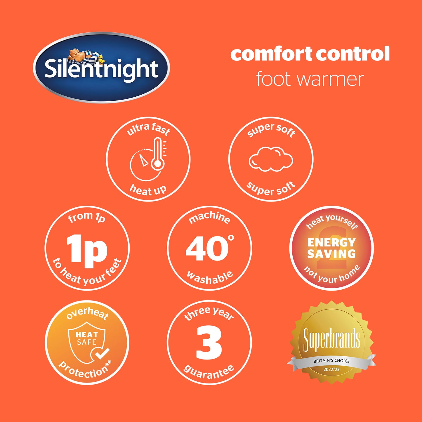 Silentnight Comfort Control Grey Cosy Foot Warmer