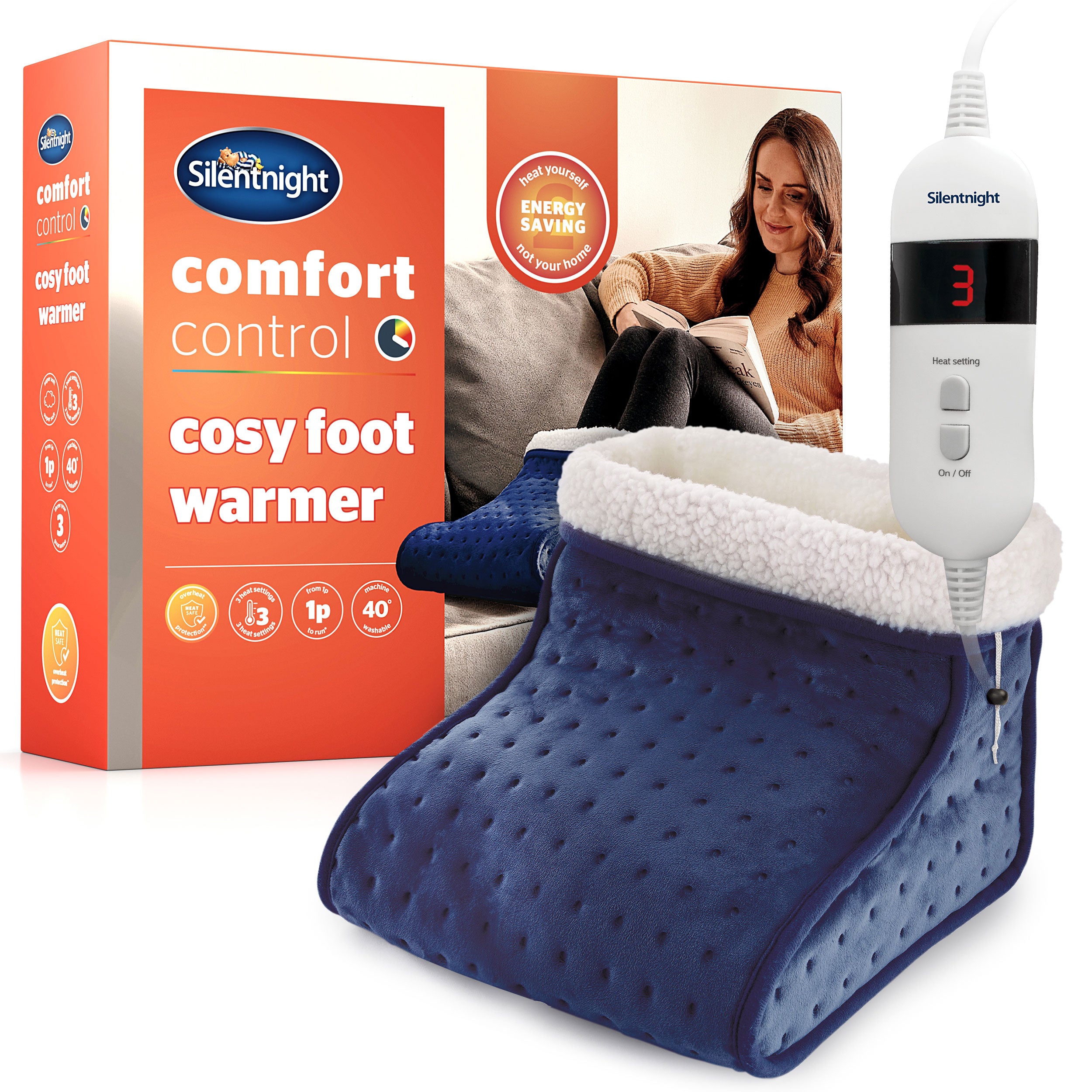 Silentnight Comfort Control Cosy Navy Foot Warmer Julian Charles Home