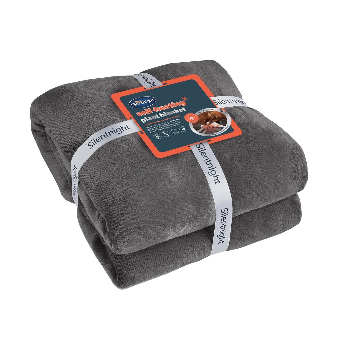 Silentnight Heat Genie Self Heating Grey Blanket