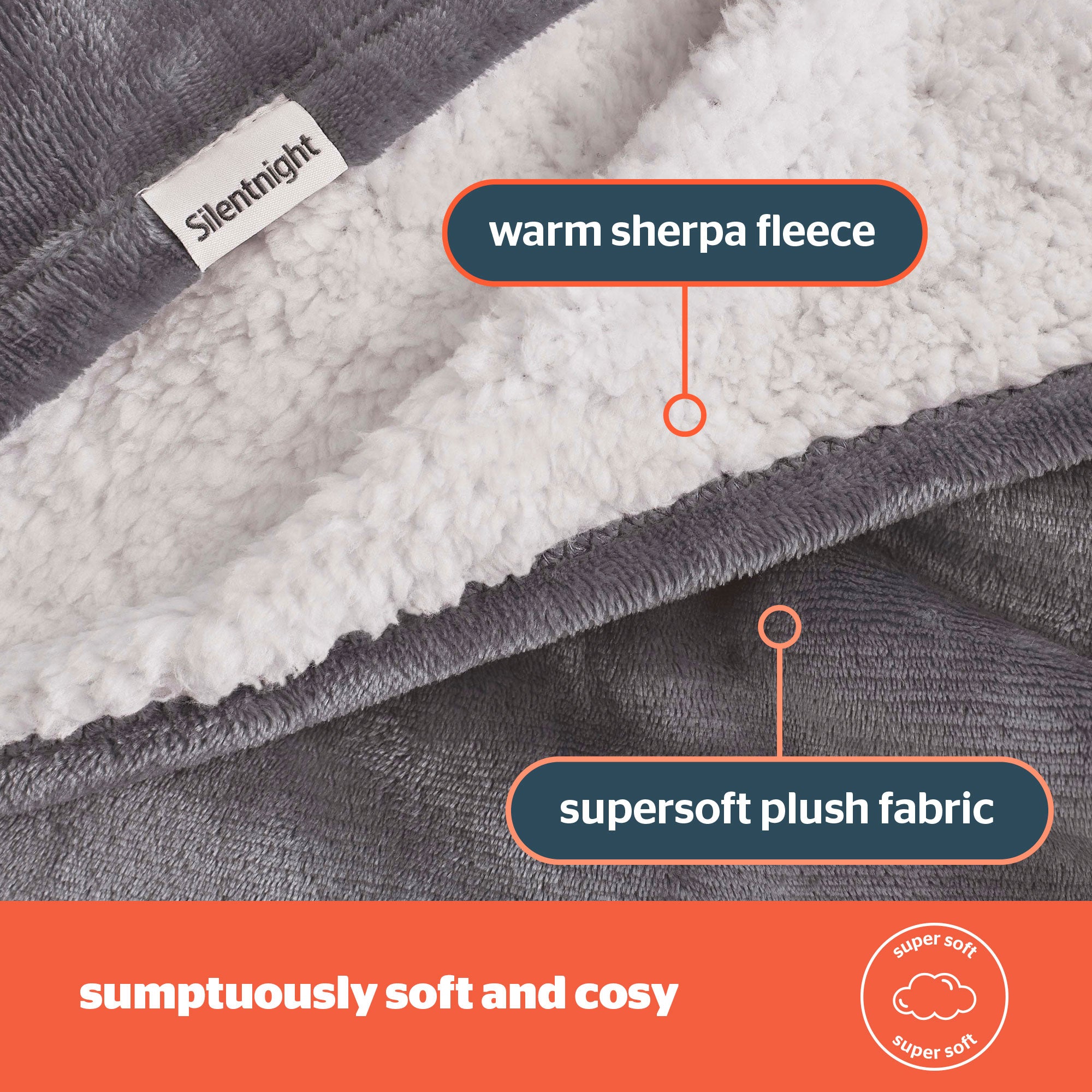 Silentnight Heat Genie Self Heating Grey Blanket | Julian Charles