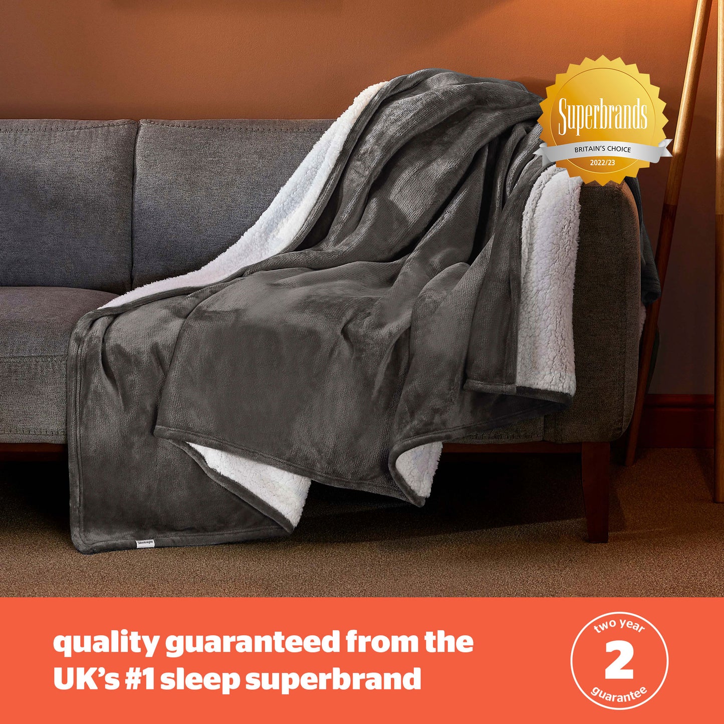 Silentnight Heat Genie Self Heating Grey Blanket