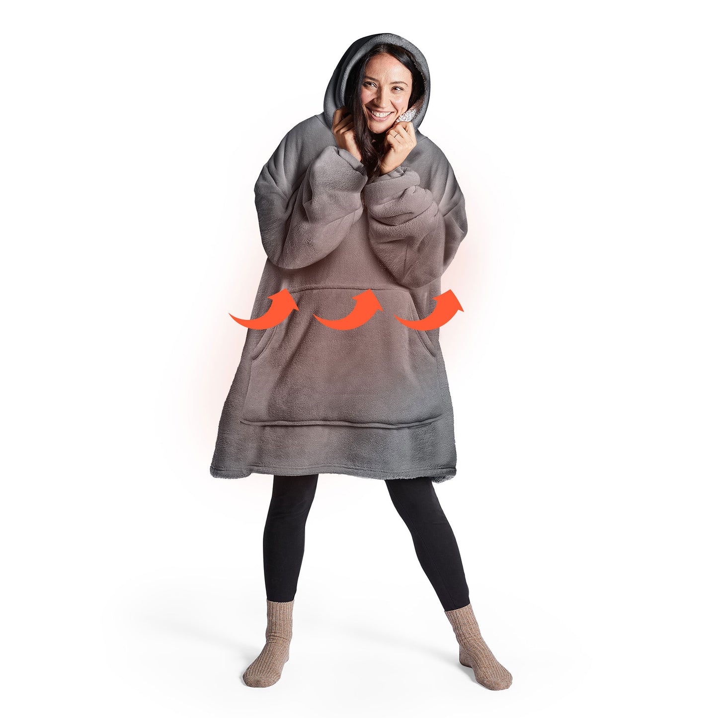 Silentnight Heat Genie Self Heating Grey Oversized Hoodie