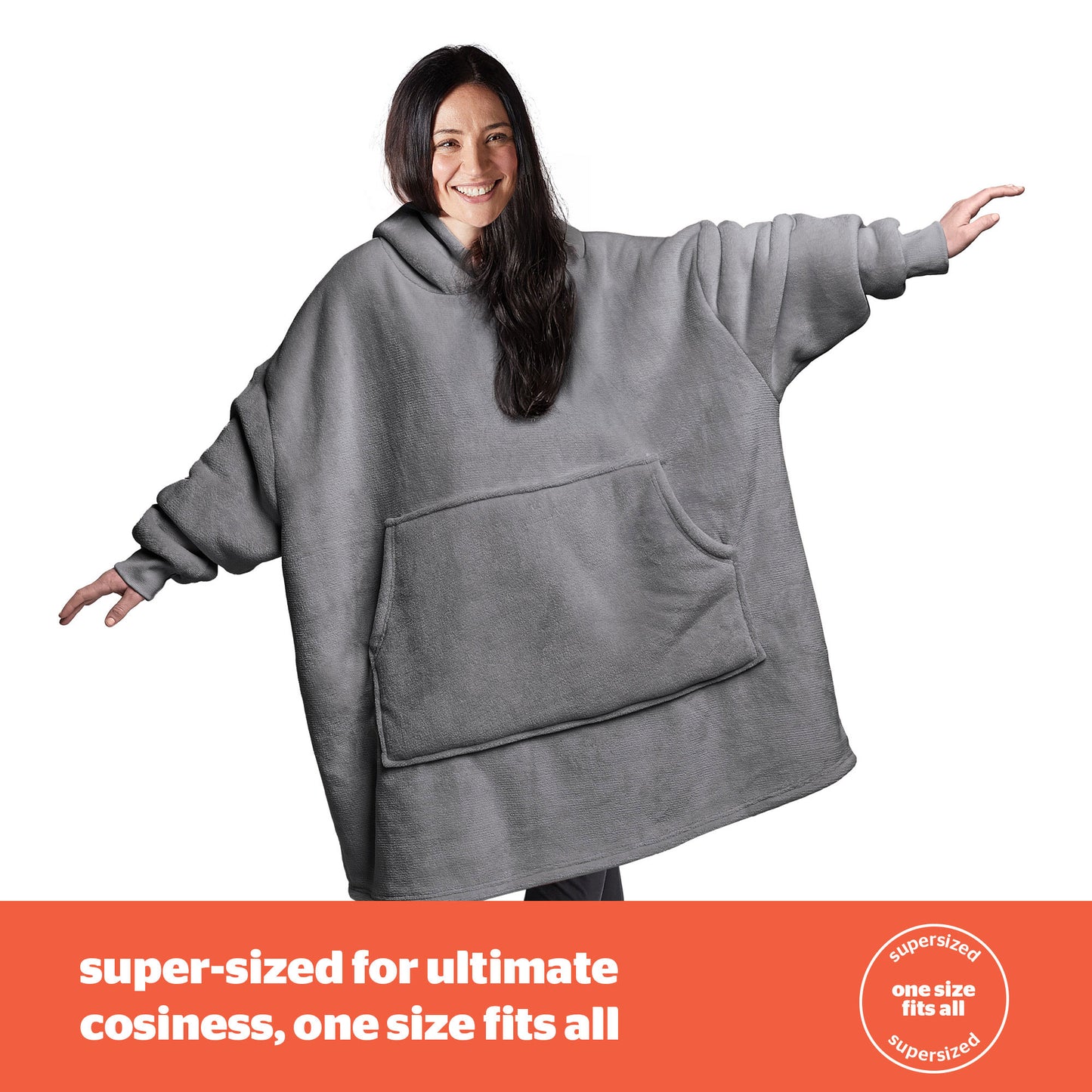 Silentnight Heat Genie Self Heating Grey Oversized Hoodie